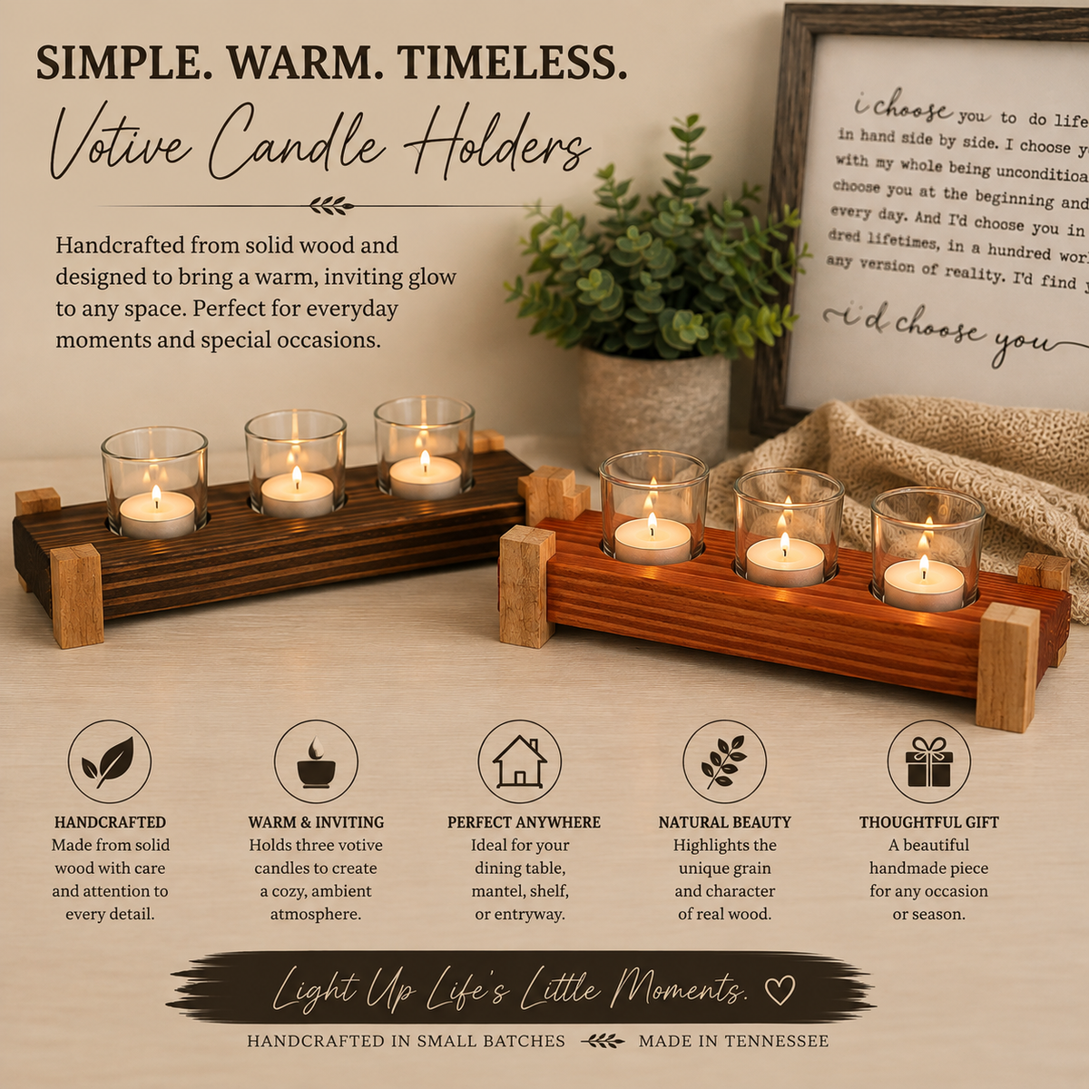 Wood Votive Candle Holder